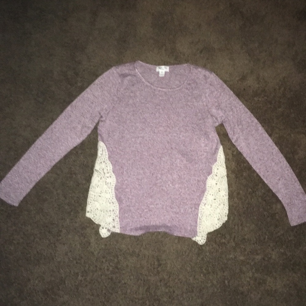 A lavender long sleeve shirt